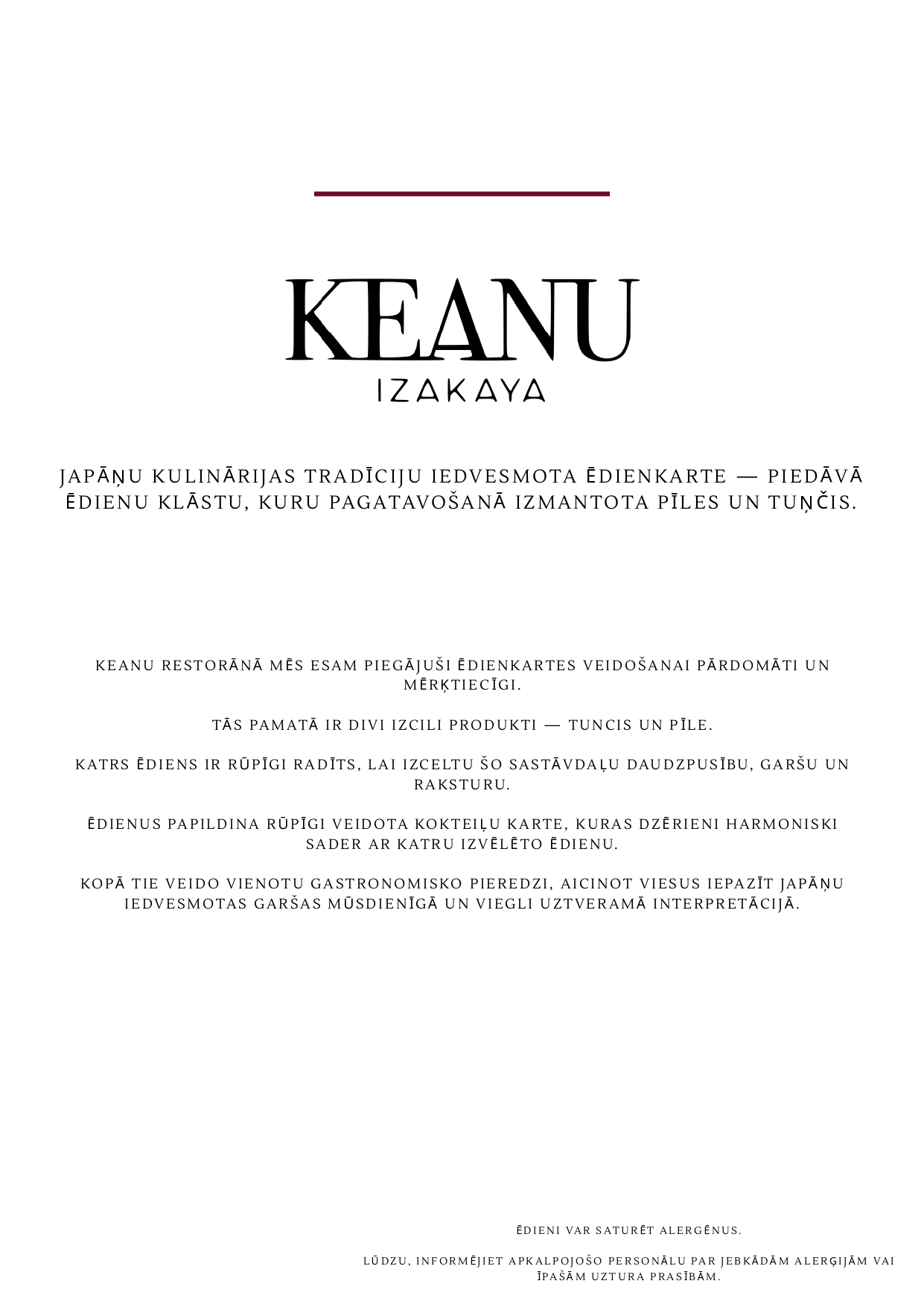 Keanu main menu